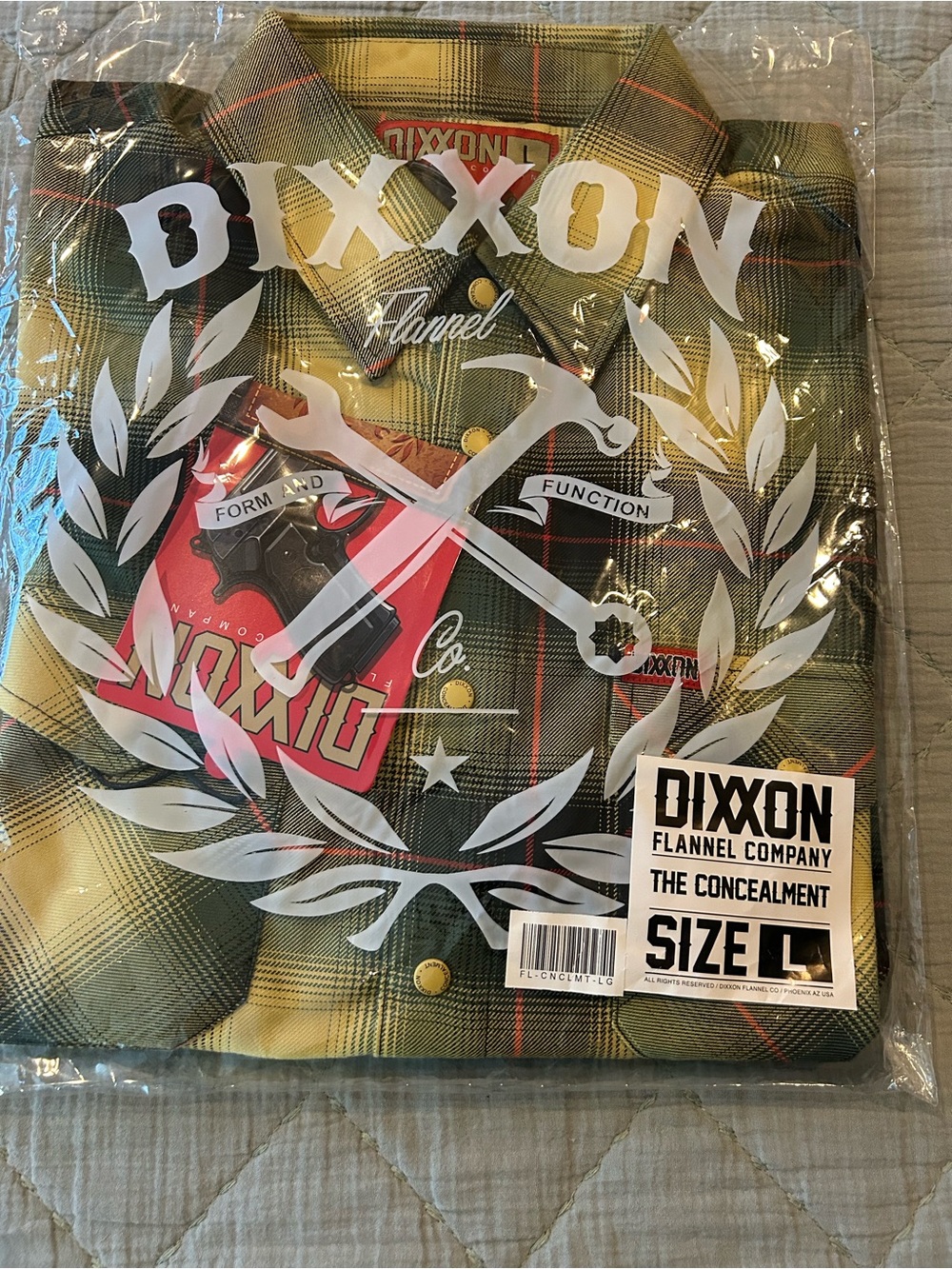 DIXXON the Concealment Green and Tan Plaid Flannel Button-Down Shirt
